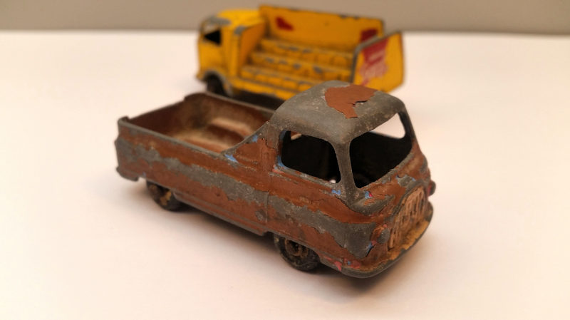Illustration for article titled Two old Lesney Trucks. #Junkyard